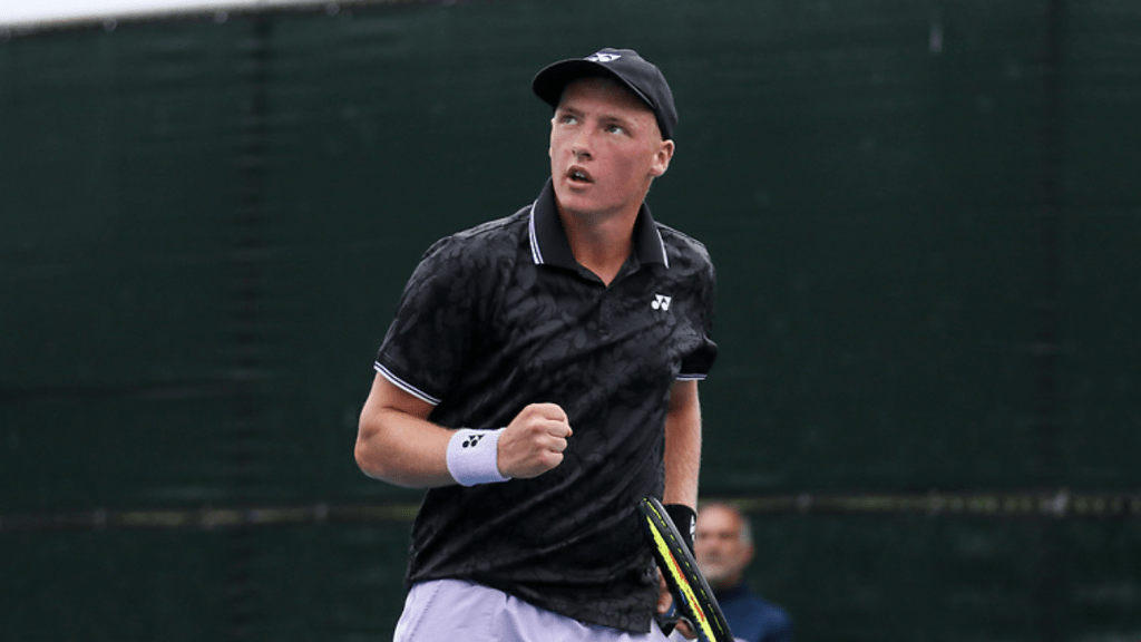 Edward Winter, freshman tennis player and Australian native, was Pepperdine's top tennis recruit in 2023. Winter signed with the Waves in Jan. 2023. Photo courtesy of Pepperdine Athletics